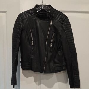 Marc New York Black Leather Biker Jacket